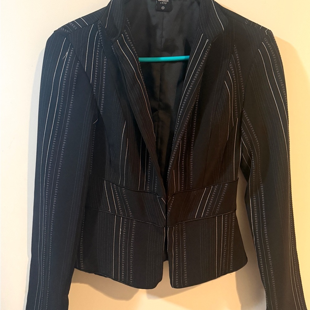 Chic Black Striped Women's Blazer
